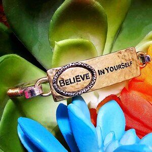Bangle Bracelet. "Believe in Yourself". Gold & Silver. New With Tags